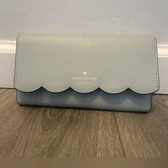 Kate Spade Light Blue Wallet with Silver Chain Strap - Picture 6 of 8